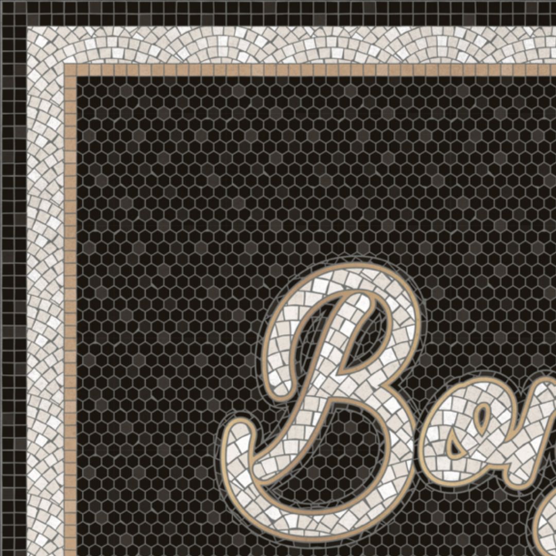 Vinyl Rug 'Bonjour' (26 x 39 in) - French Address