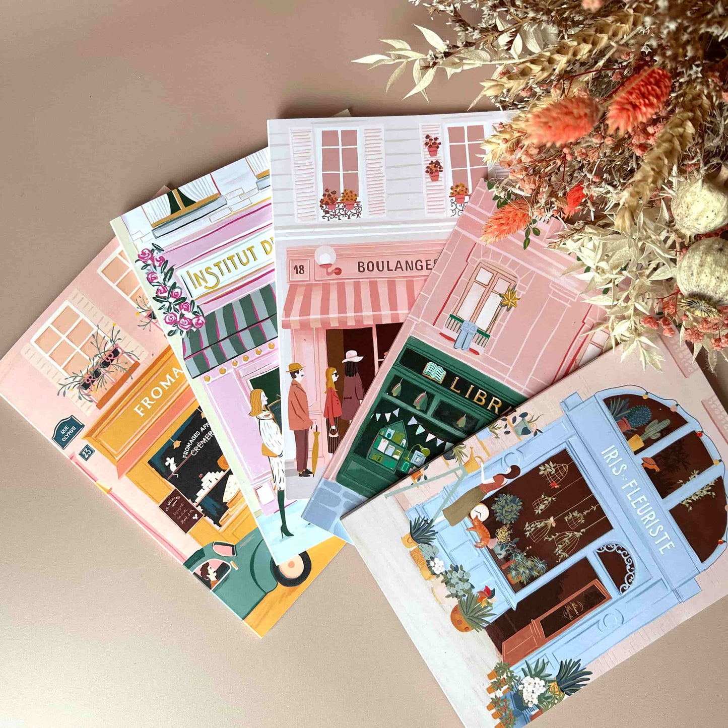 Parisian shops notebooks (x5) - French Address