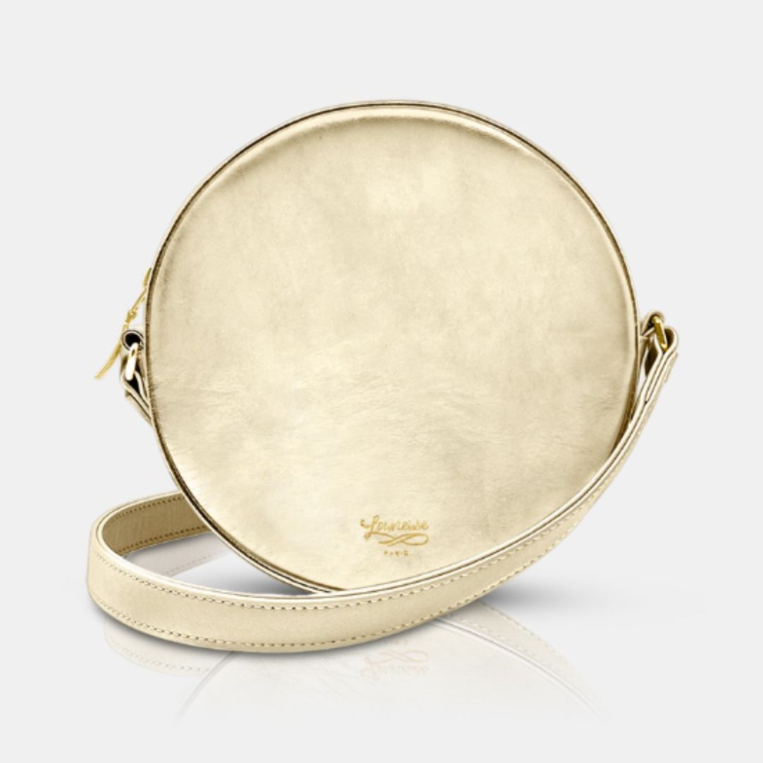 Parisian round leather bag - gold - French Address