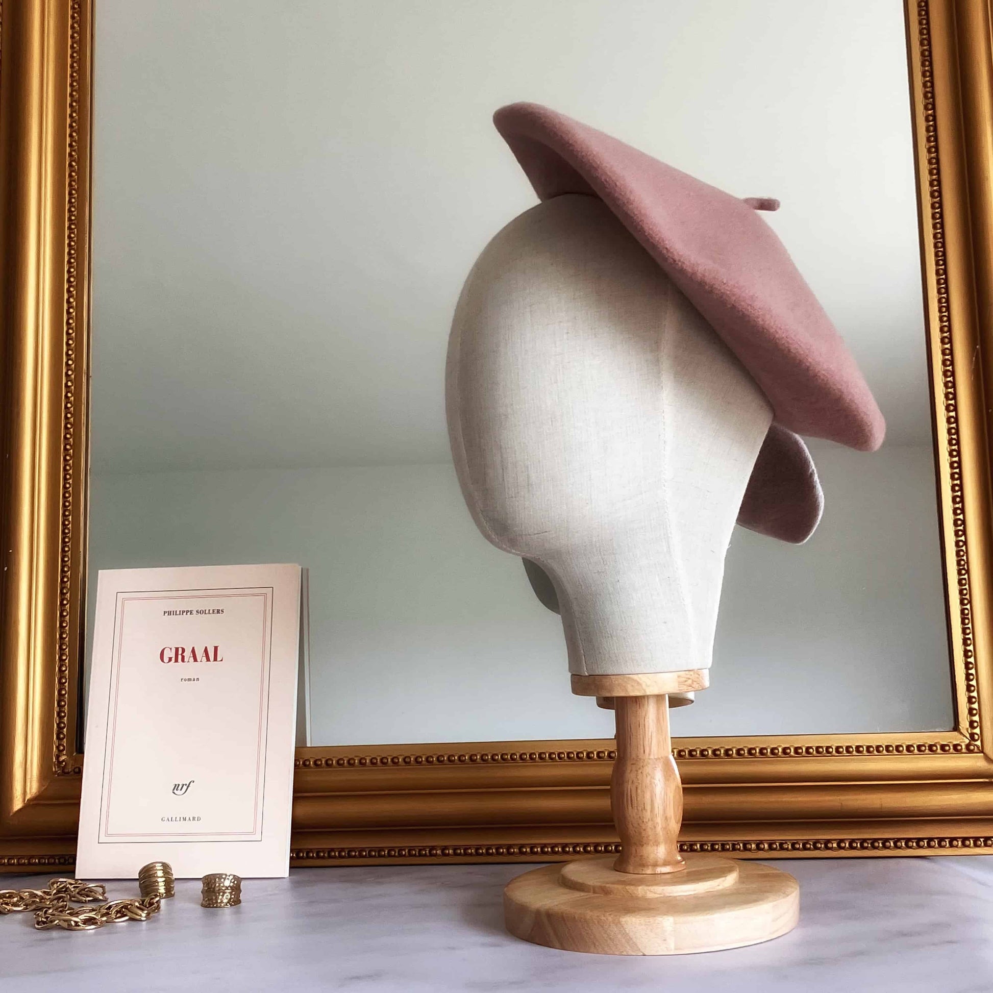 French beret Powder pink - Kid size - French Address