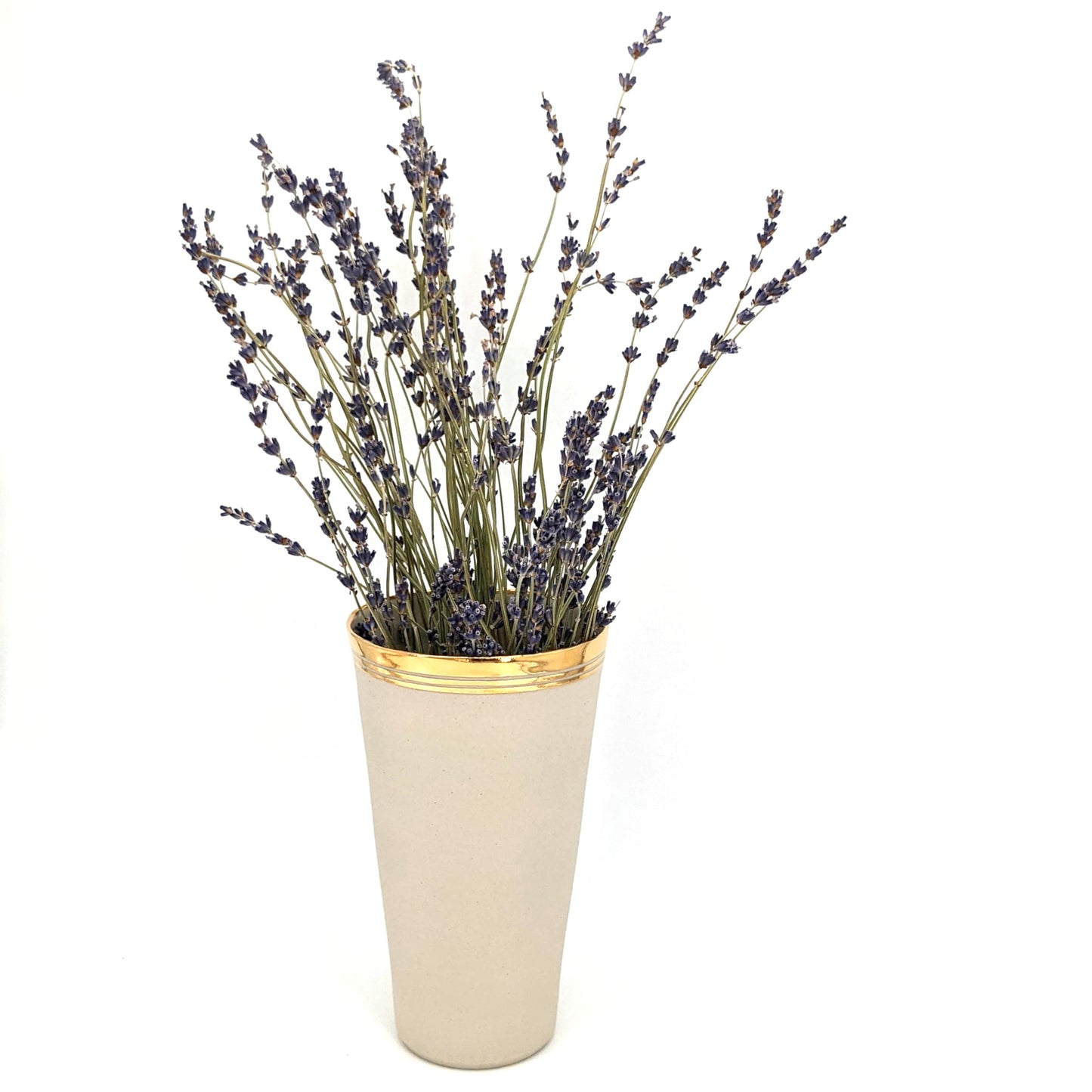 Medium stoneware & gold vase - French Address
