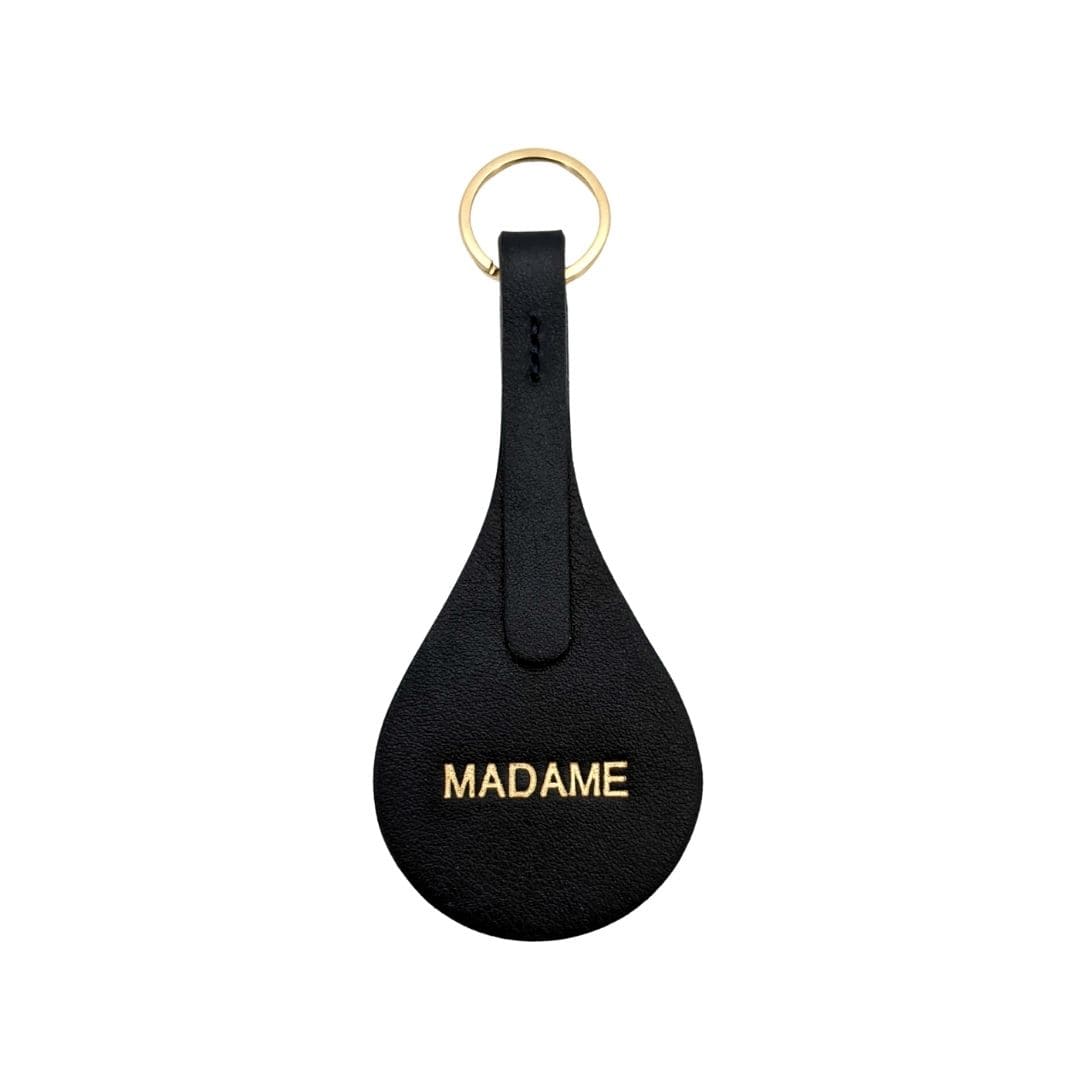 Leather keychain Madame - dark blue - French Address