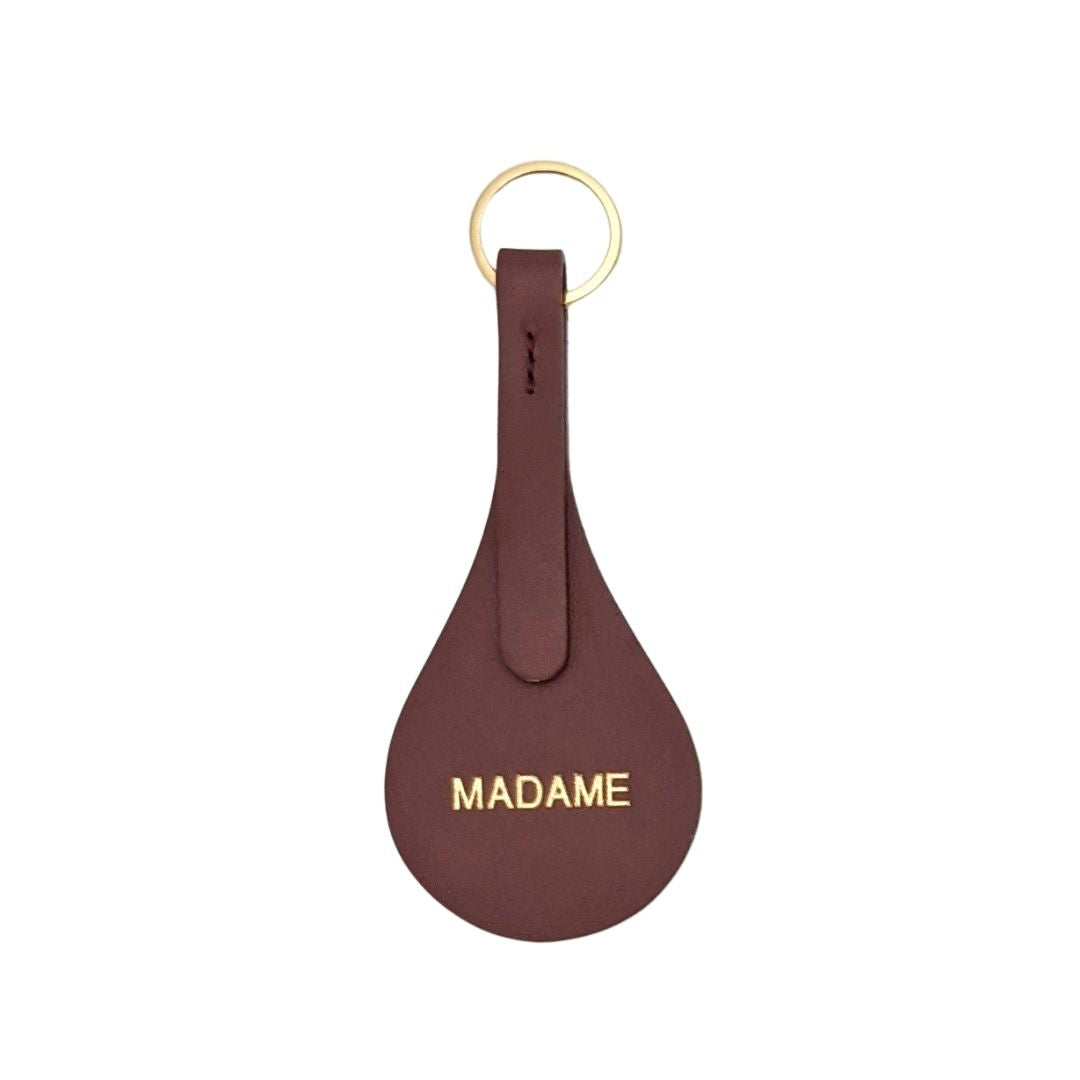 Leather keychain Madame - nostalgia rose - French Address