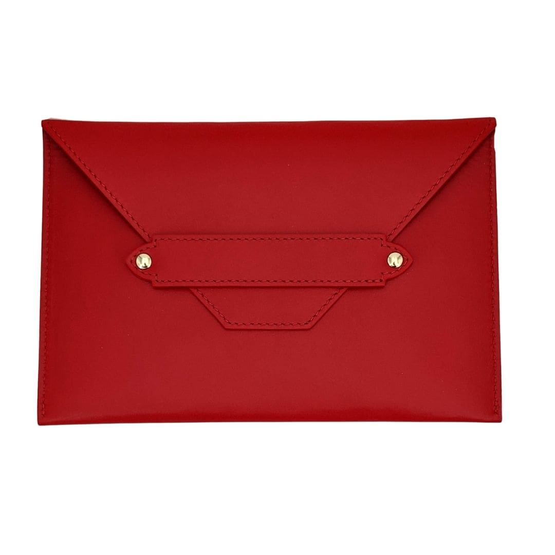 Leather pouch - red - French Address