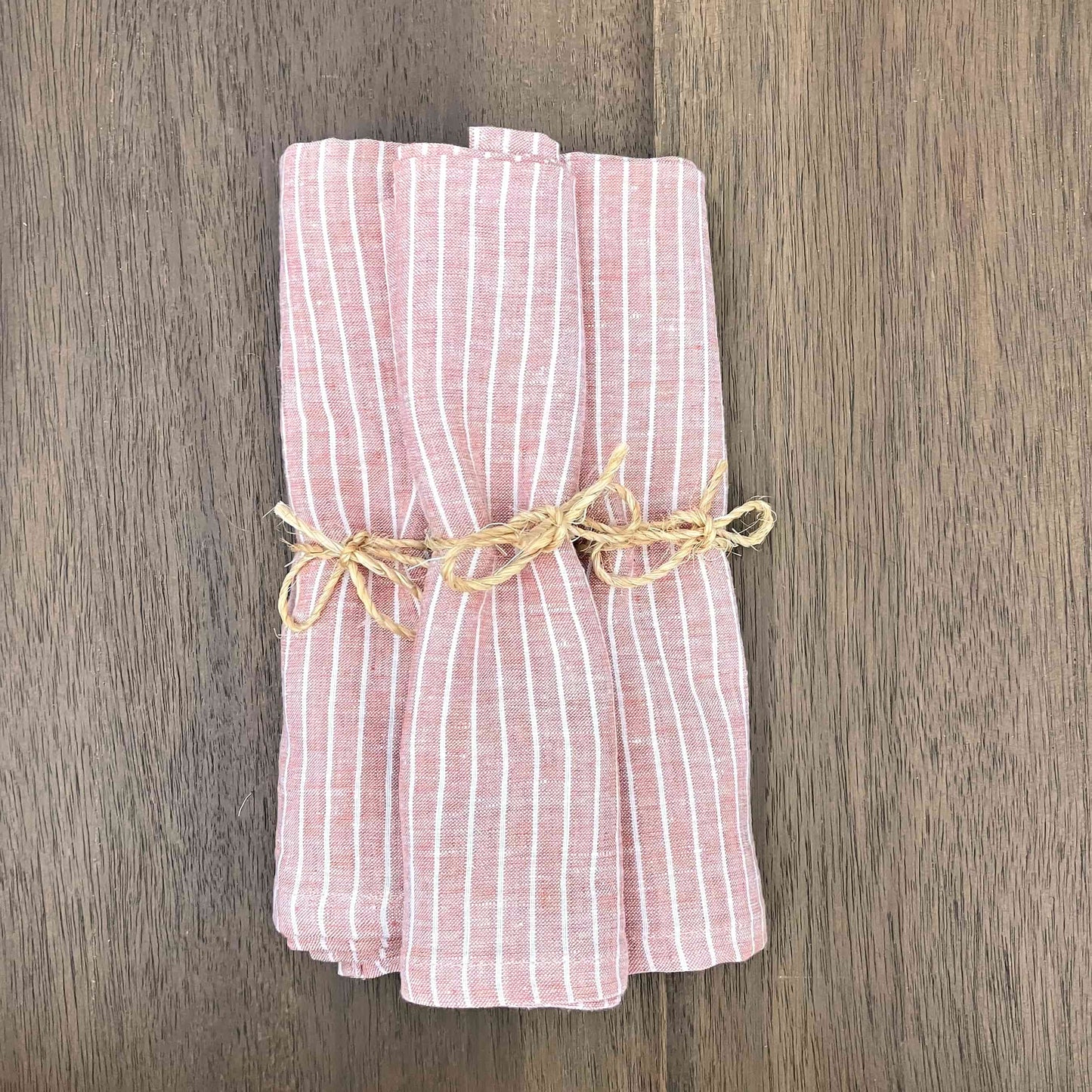 Striped napkins - red (x2) - French Address