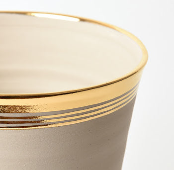 Medium stoneware & gold vase - French Address