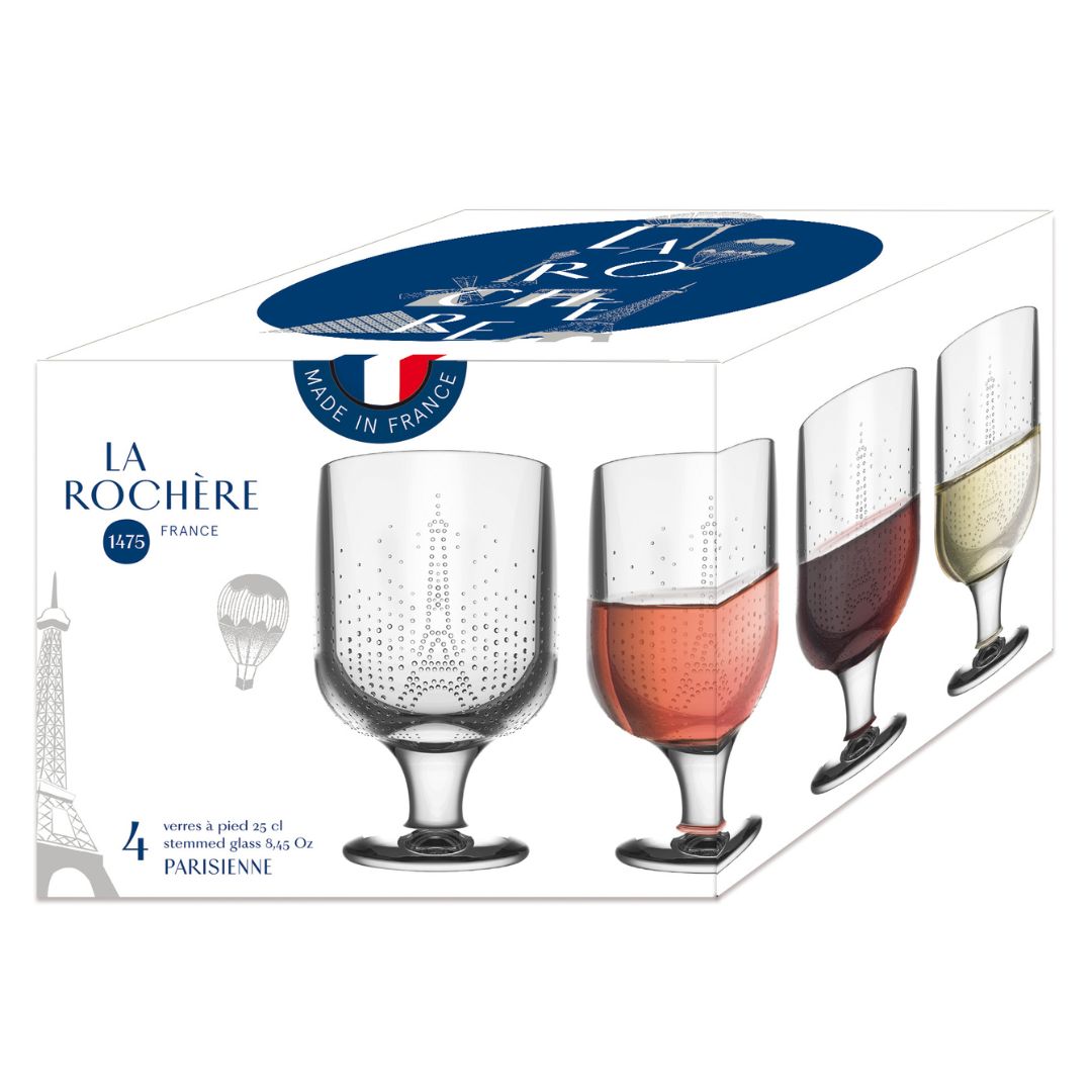 Set of 4 Paris wine glasses - French Address