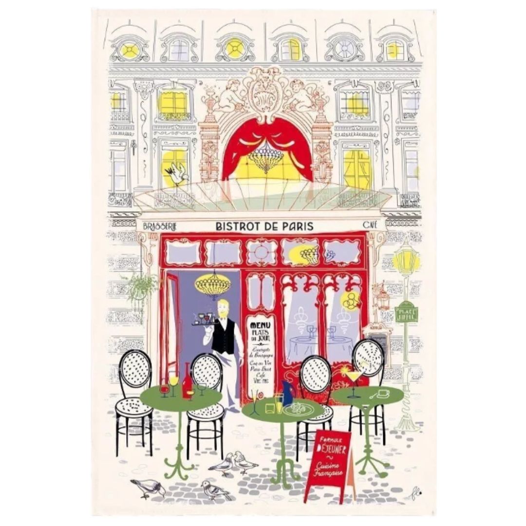 Set of 3 Paris themed kitchen towels - French Address