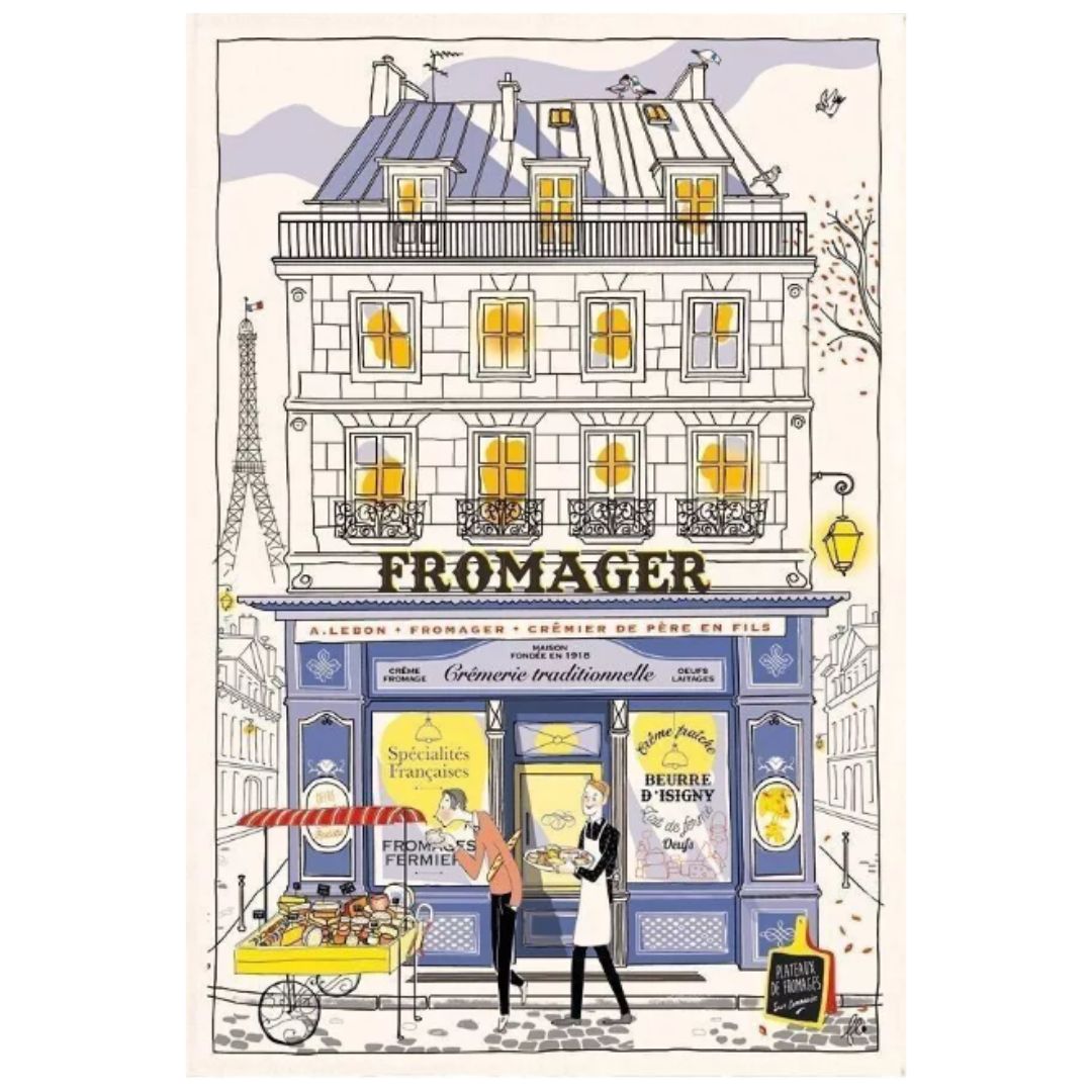 Set of 3 Paris themed kitchen towels - French Address