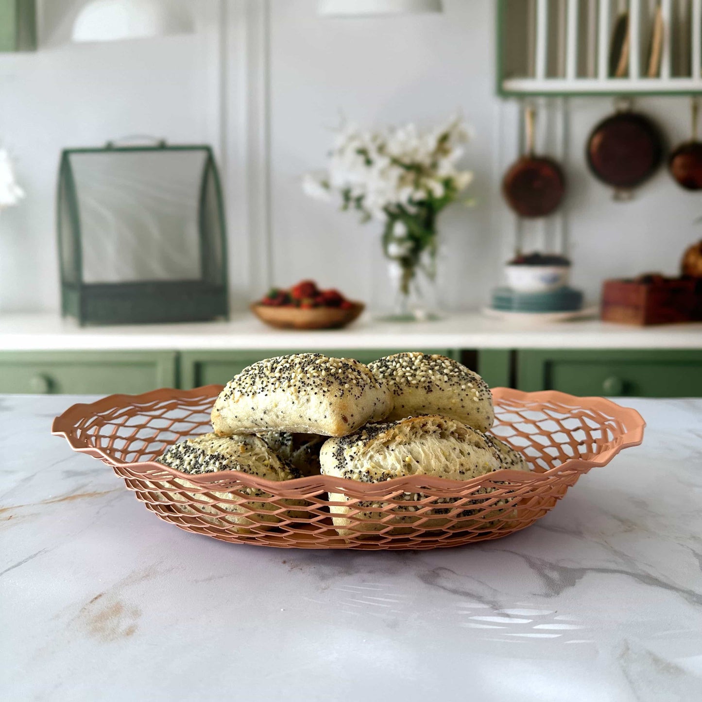 Set of 2 bread baskets - Old pink - French Address