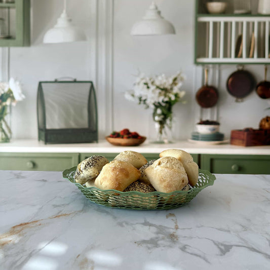 Set of 2 bread baskets - Pastel green - French Address