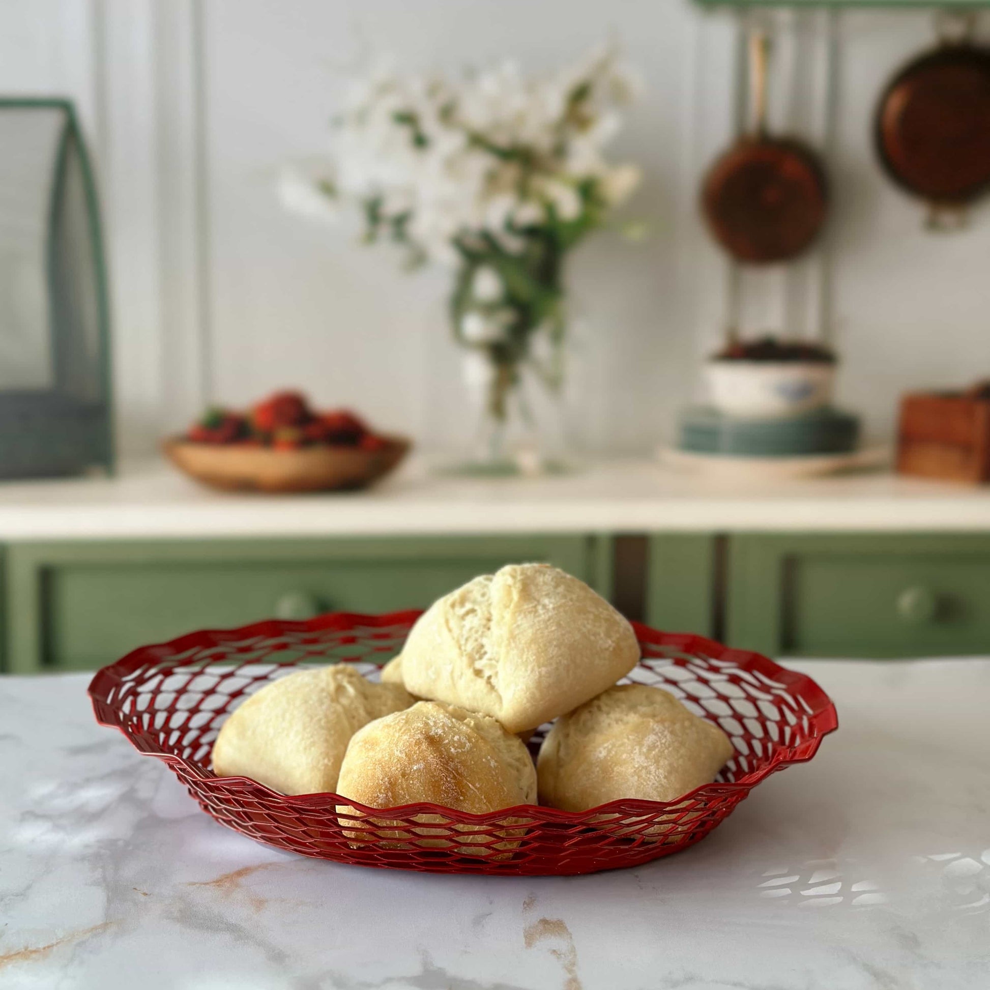 Set of 2 bread baskets - Red - French Address