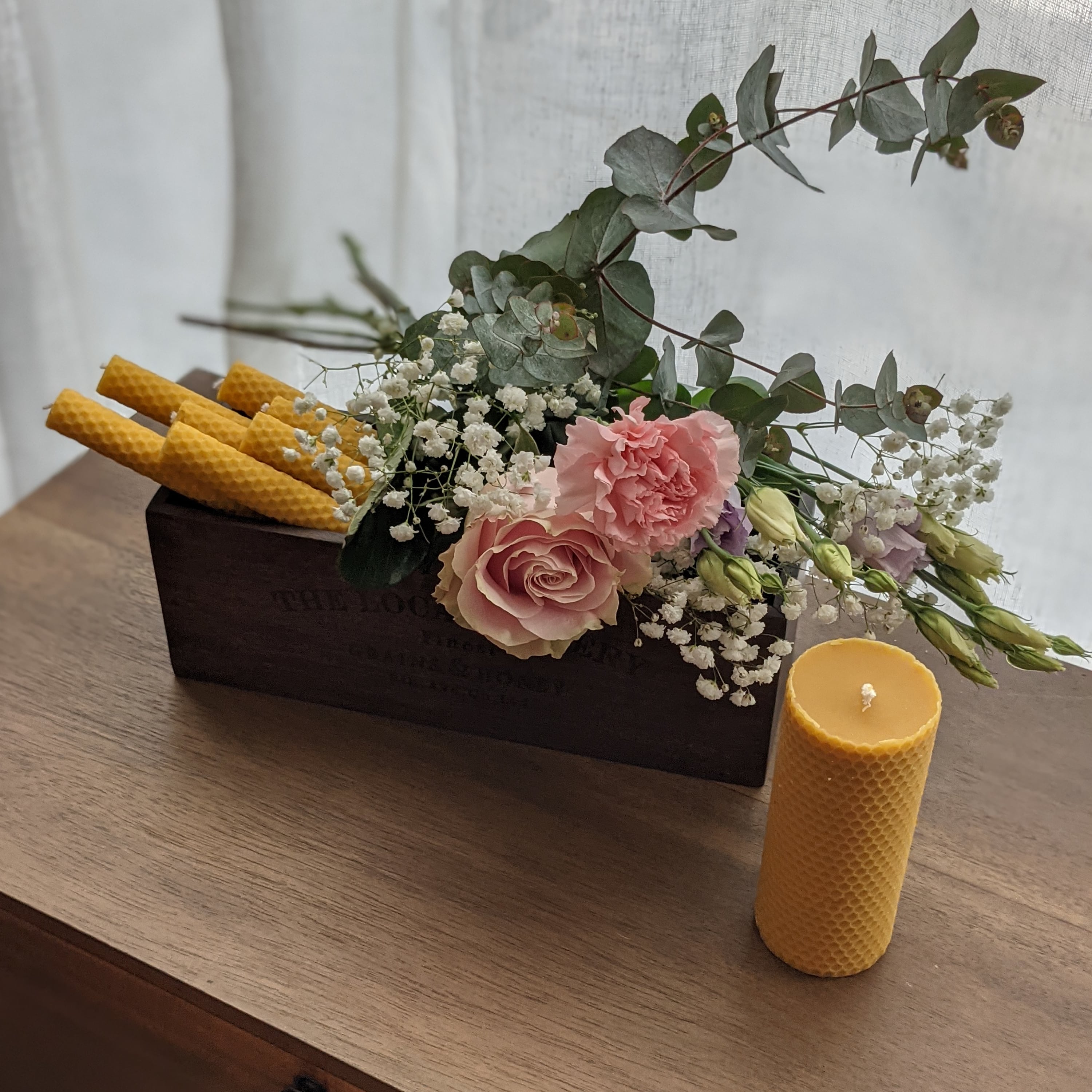 A selection of French country home accents: French vases, French candles, French decor