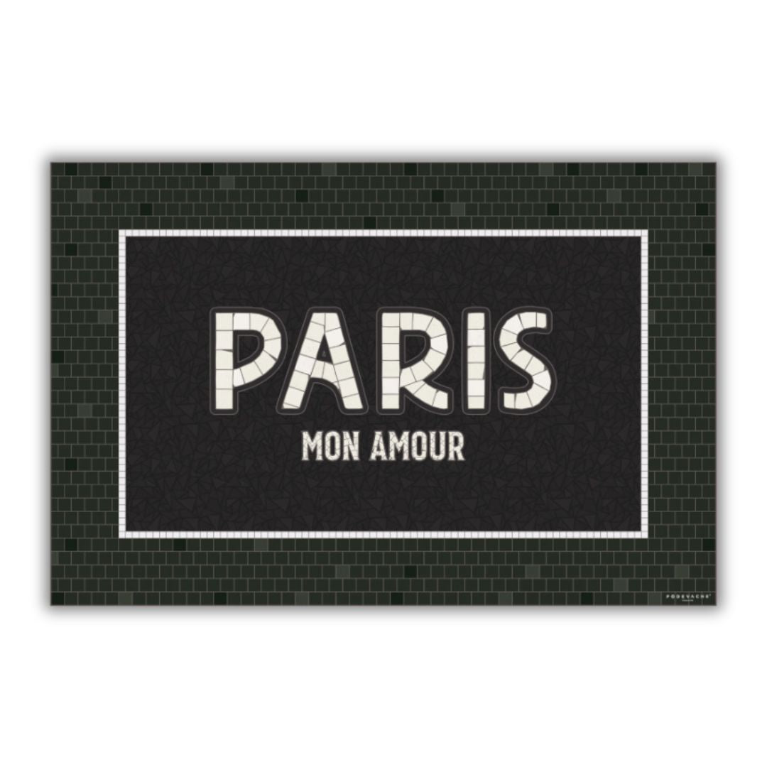 Vinyl Rug 'Paris mon amour' (26 x 39 in) - French Address