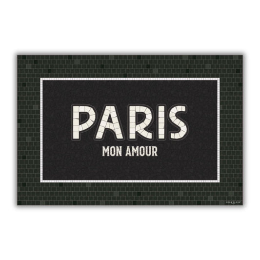 Vinyl Rug 'Paris mon amour' (26 x 39 in) - French Address