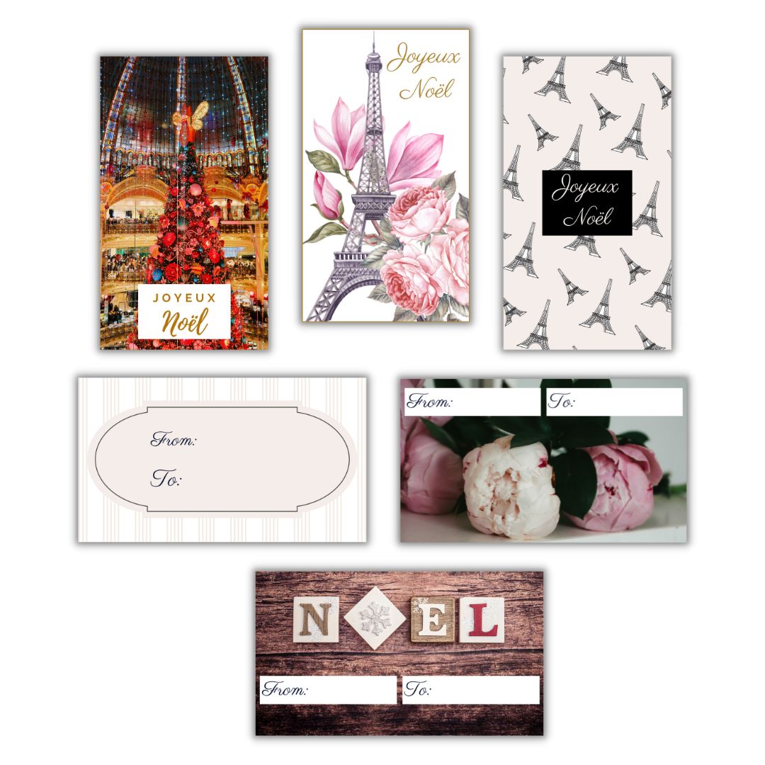 French gifts tags for Christmas gifts: 6 designs to print for free