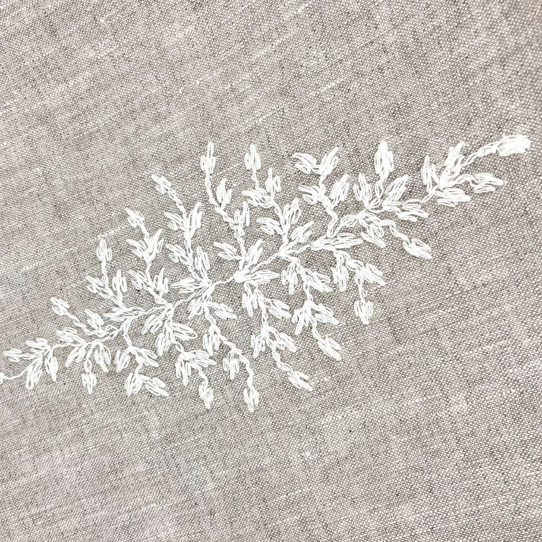 Linen table runner with embroidery - French Address