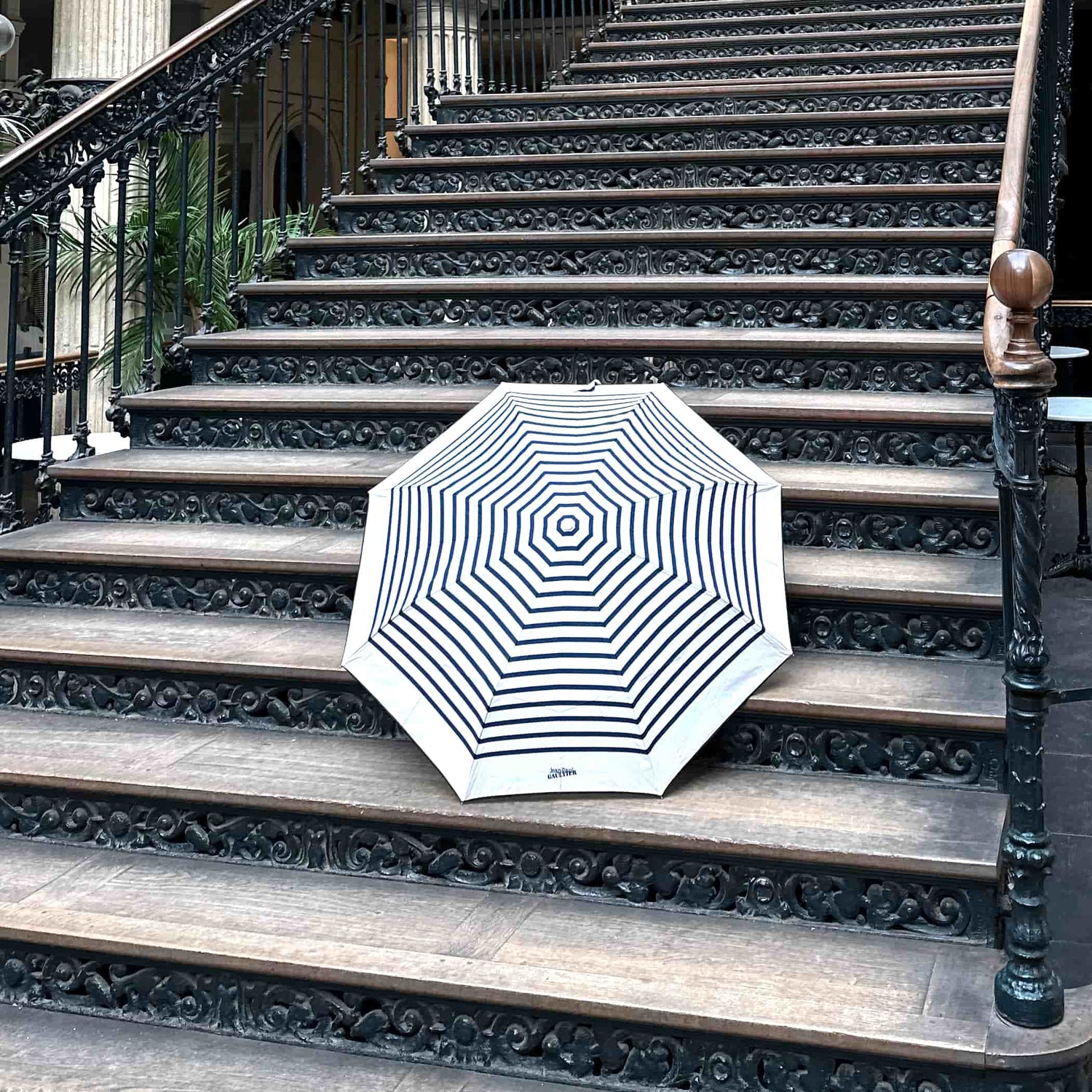 Jean Paul Gaultier umbrella - sailor stripes - French Address