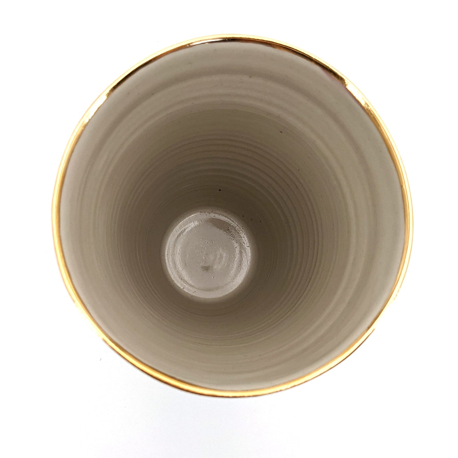 Medium stoneware & gold vase - French Address