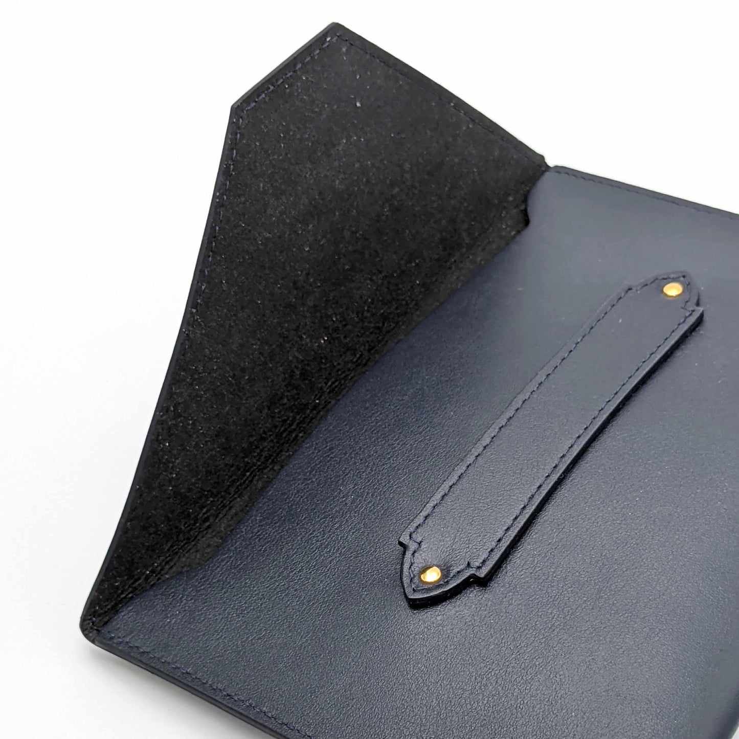 Leather pouch - dark blue - French Address