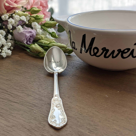 Antique silver spoon - French Address