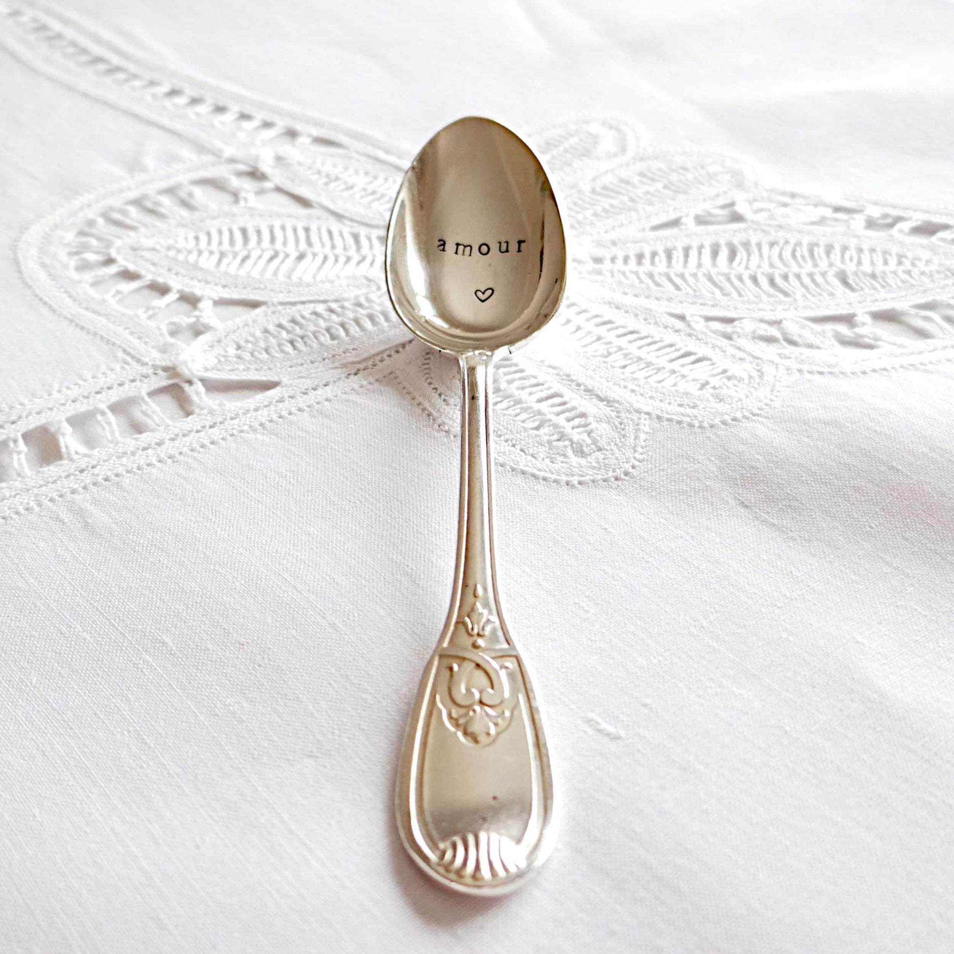 Antique silver spoon - French Address