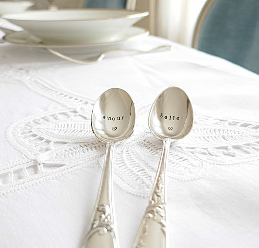 Antique silver spoon - French Address