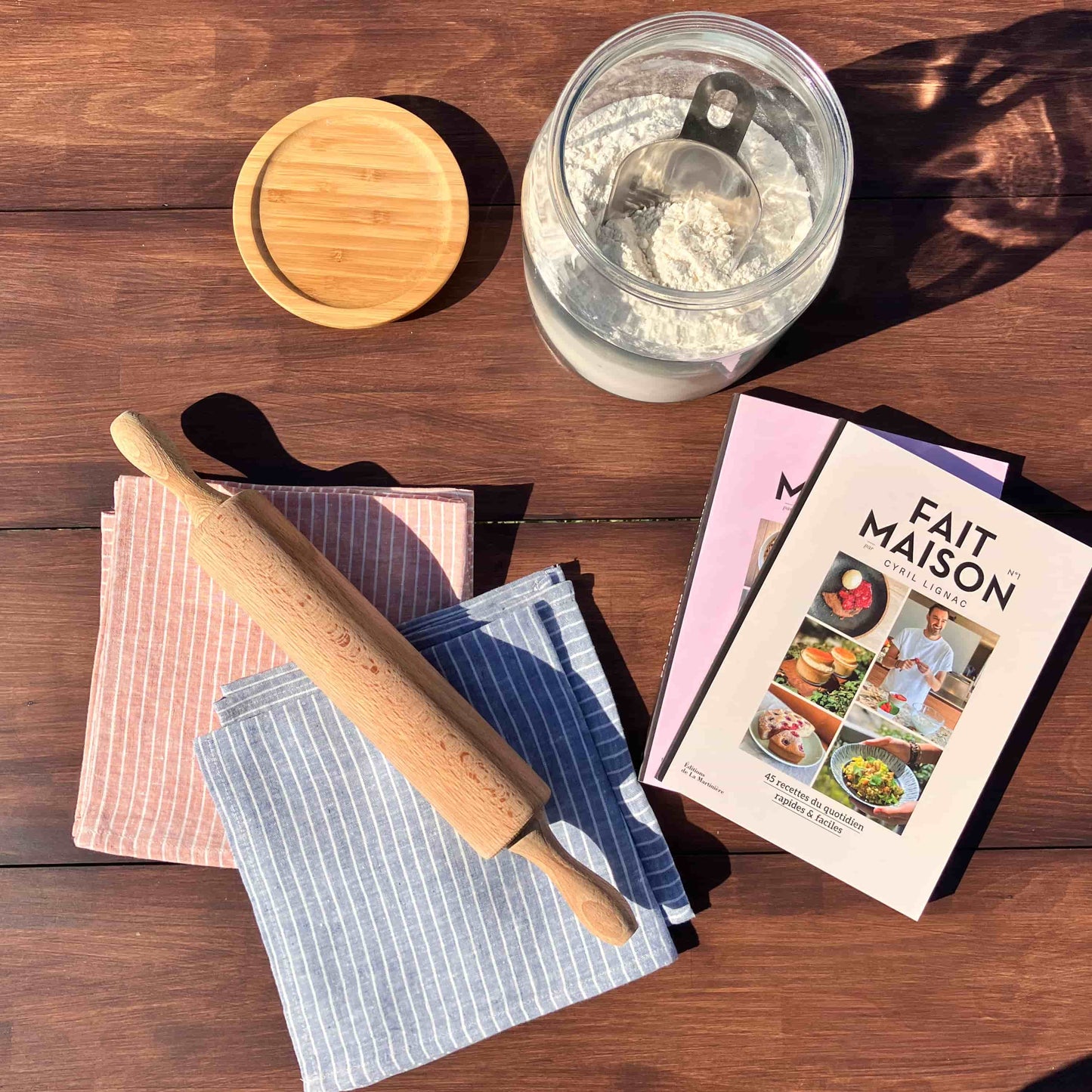 Set of 4 Striped napkins - French blue - French Address