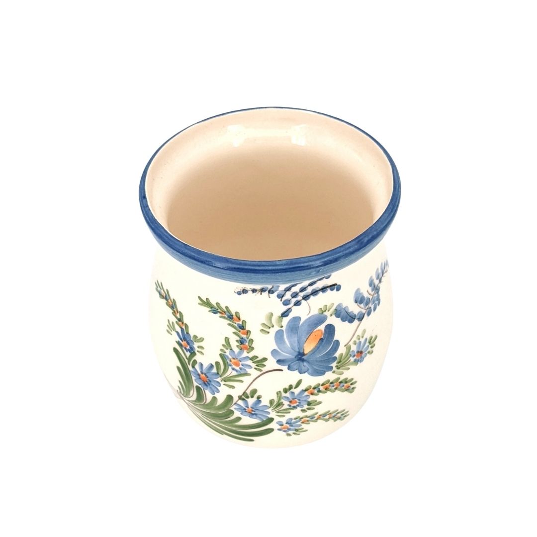 Ceramic canister - blue & green - French Address