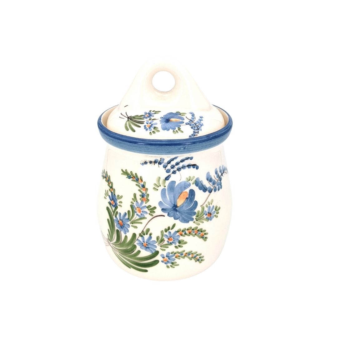 Ceramic canister - blue & green - French Address