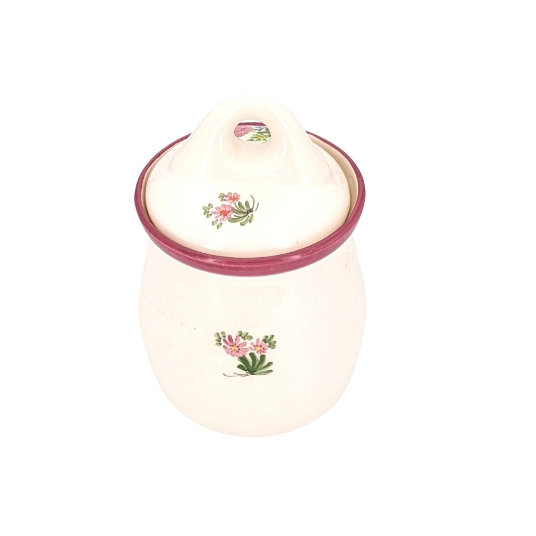 Ceramic canister - pink & green - French Address