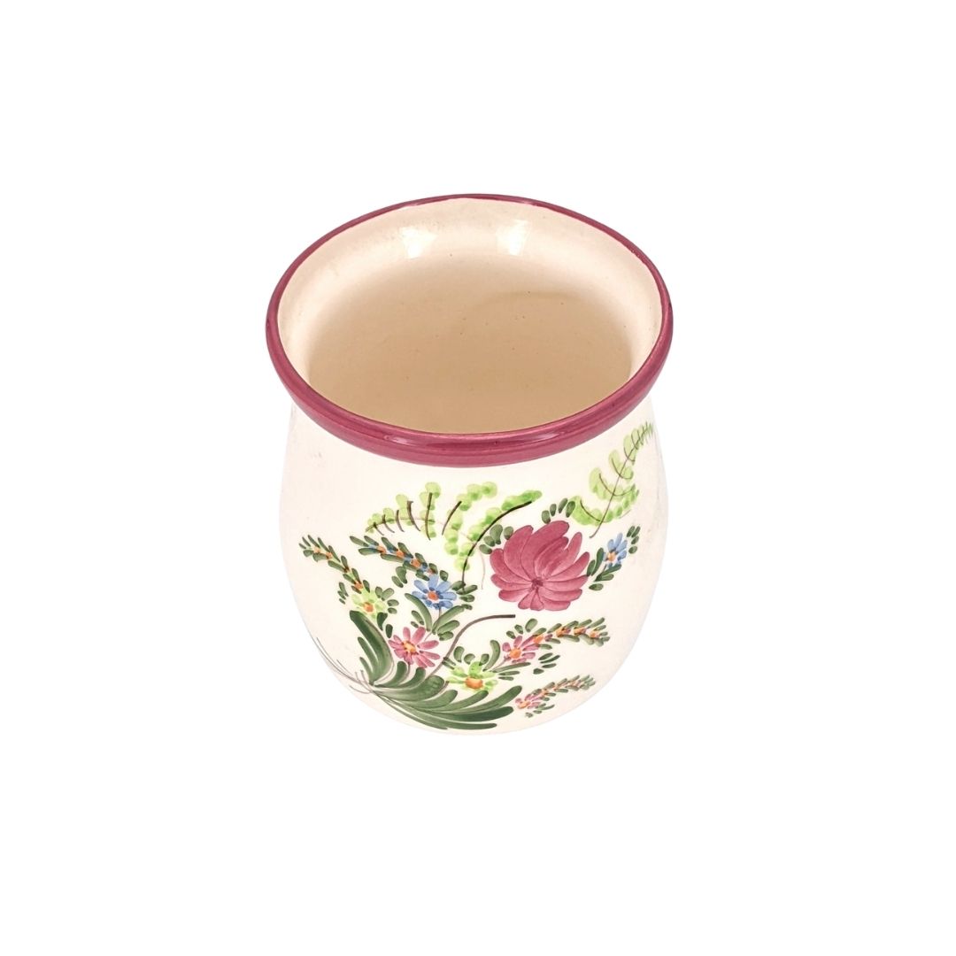 Ceramic canister - pink & green - French Address