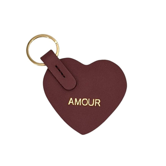 Leather keychain Love - nostalgia rose - French Address