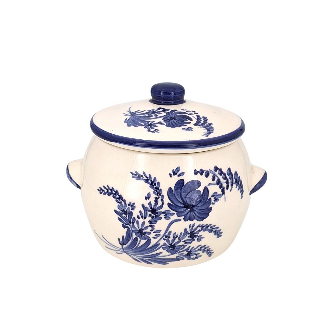 Round ceramic canister - royal blue - French Address