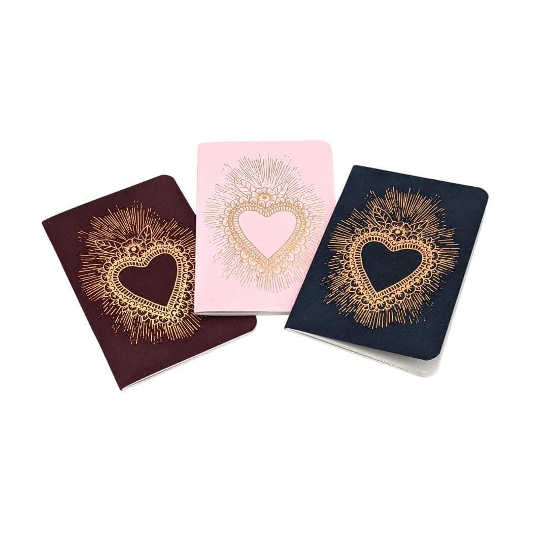 6 small notebooks Heart - French Address