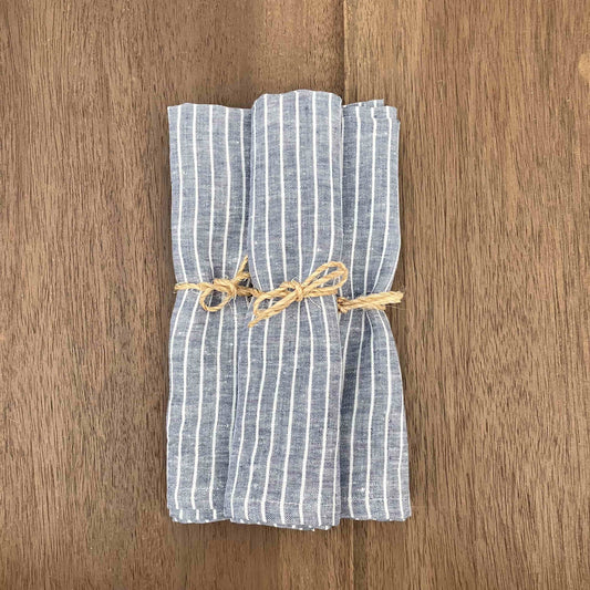 Striped napkins - French blue (x2) - French Address