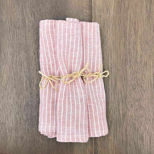 Set of 4 Striped napkins - red - French Address