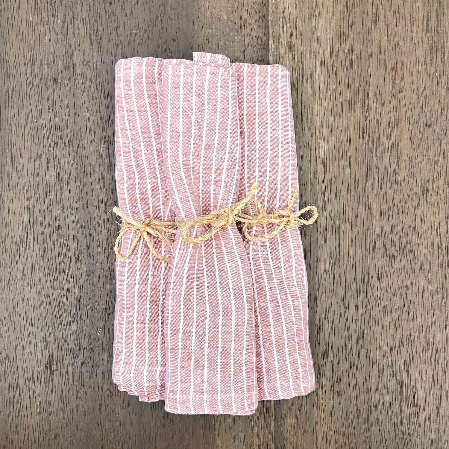 Striped napkins - red (x2) - French Address