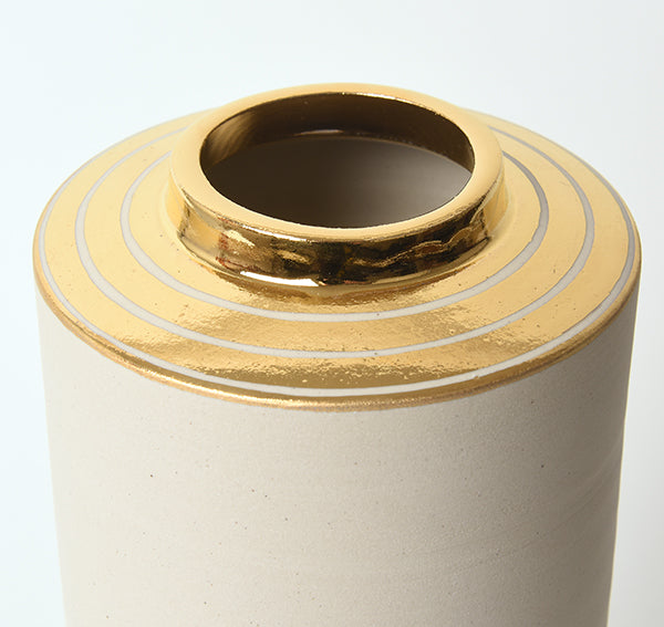 Large stoneware & gold vase - French Address