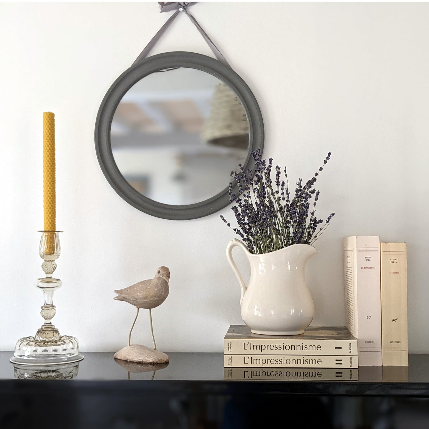 Glass candleholder - French Address